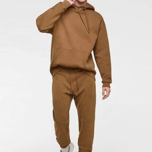 Ensemble de sweats à capuche et pantalons de survêtement avec logo personnalisé du service OEM Survêtement 100% coton épais Survêtements surdimensionnés pour unisexe - Product Image 1