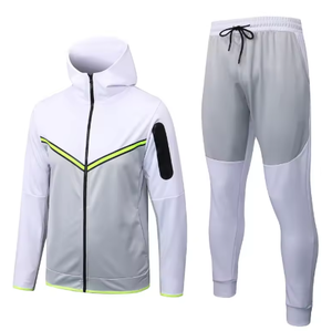 Survêtement athlétique décontracté pour homme Ensemble de survêtements à manches longues Veste et pantalon de course à glissière complète Tenues 2 pièces - Product Image 1