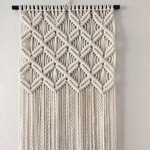Décoration murale en macramé minimaliste faite à la main, corde en coton naturel, tissée à la main, pour la maison, le café, vente en gros, OEM, ODM - Product Image 3