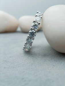 Lujoso anillo de diamantes de moissanita personalizado plata esterlina 925/blanco 10K 14K 18K oro boda banda para compromiso - Product Image 4