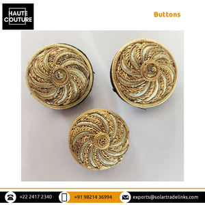 Top nhất bán đính cườm vàng và lụa tay thêu nút vải với xiên lượn sóng thiết kế cho túi xách, hairbands & giày - Product Image 5