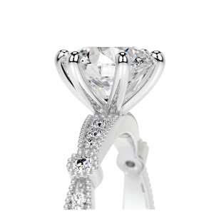 2.00 Carat Round Cut Lab Grown Diamond Nouveau Design Prong Setting Simple Fashion Jewelry Bague de fiançailles en or blanc 14k - Product Image 2