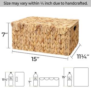 Panier de rangement en osier avec couvercle à bord festonné, panier de rangement fait à la main, vente en gros, écologique, fabriqué au Vietnam - Product Image 2