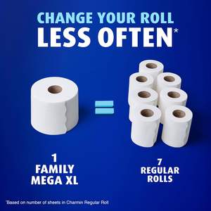 Charmine Ultra Soft Cushion Touch <b>Toilet</b> Paper, 18 Family Mega XL <b>Rolls</b> = 126 Regular <b>Rolls</b> - Product Image 3
