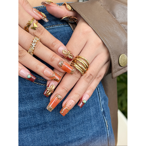 Autumn Majesty Press on Nail Art, design élégant pour l'automne - Product Image 4