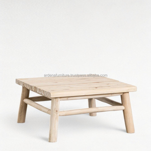 Ensemble table basse rectangulaire en bois minimaliste moderne coussin amovible pour hôtel salle à manger parc villa salon extérieur - Product Image 2