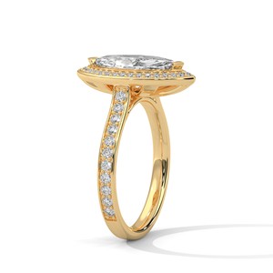 Anillo Solitario Halo con Moissanita Corte Marquise de 2.0ct, Plata de Ley 925, Anillo de Compromiso - Product Image 4