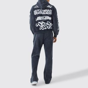 ชุดวอร์มพิมพ์ลายสำหรับผู้ชายขนาด XXL ชุดฤดูหนาวขนาดใหญ่พิเศษพร้อมโลโก้ออกแบบได้ตามต้องการสำหรับใช้กลางแจ้งบริการ OEM - Product Image 2