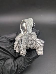 Pendentif Breloque Hip Hop en Argent 925 Plaqué Or avec Moissanite, Motif Crâne Grim Reaper Iced Out, Idéal Cadeau de Fête - Product Image 2