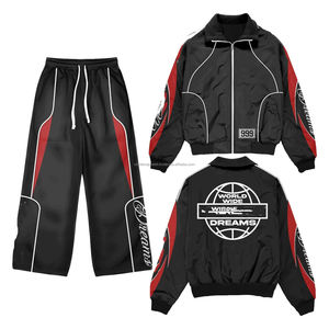 Conjunto de Chaqueta y Pantalones Deportivos Impermeables y Reflectantes para Hombre, con Cierre, de Nailon y Poliéster, con Logotipo Personalizado OEM - Product Image 3