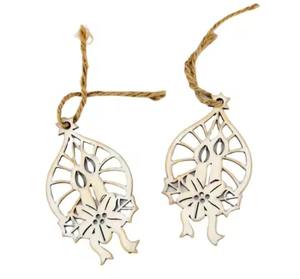 Ornement d'arbre de Noël en bois en forme de coeur pour la décoration de fête de mariage et d'événement pour la Saint-Valentin - Product Image 4