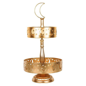 Fabuleux Design 2 Niveaux Métal Gâteau Stand Ramadan Dates Dessert Stand Pour Ramadan Décoration Tasse Gâteau Titulaire À Bon Prix - Product Image 6