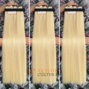 One of The Hottest Color Blonde Color Weft Hair Extensions 100% Vietnamese Human Hair Cuticle Aligned