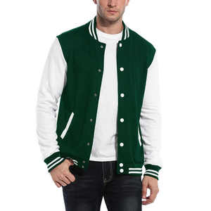 Venta al por mayor de chaquetas universitarias para jóvenes con logotipo personalizado parche bordado transpirable en la parte delantera mangas completas para la temporada de primavera - Product Image 2