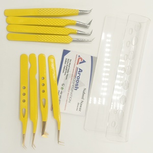 ปลายทองมืออาชีพแหนบปลายแหลมสำหรับต่อขนตาปลอมทำจากสเตนเลสสตีลสีโรสโกลด์ใช้โลโก้ตามสั่ง - Product Image 2