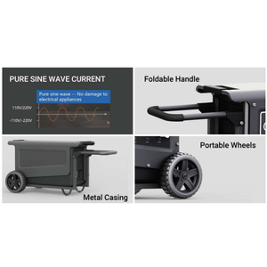 סוללת ליתיום-ברזל-פוספט ניידת של NIKiSUN, 5040 וואט-שעה/4000 וואט, 7000 וואט שיא, גל סינוס טהור, לפעילויות חוץ, פאנל סולארי, רכב - Product Image 2