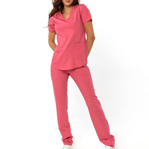 Uniformes elegantes de enfermería para mujer, uniformes de hospital OEM, diseño impreso de Spandex suave de alta calidad, los últimos trajes de médico - Product Image 1