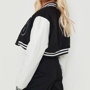 Nouvelles vestes d'université de culture de dames de mode dans la couleur noire et blanche plus de taille - Product Image 4