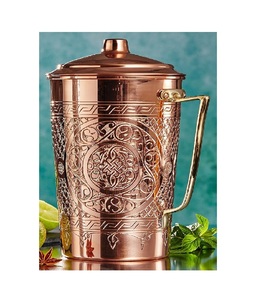 Pichet en cuivre de qualité accrocheur Drinkware Métal écologique premium Vente en gros Pichet en cuivre avec couvercle Conception OEM - Product Image 2