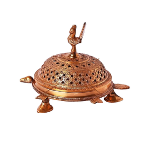 Juego de quemadores de incienso Bakhoor de latón fundido de lujo con pinzas de acabado antiguo, diseño árabe, soporte para carbón Oud para decoración del hogar. - Product Image 1