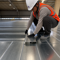 Plancher préfabriqué en acier, sans coulage de béton, ignifuge, composite, pour système de construction de mezzanines de bureaux en immeubles de grande hauteur