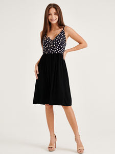 Victoria Summer Style Robe d'allaitement sans manches à pois Design Respirant Modal Vêtements de maternité à la mode pour les femmes enceintes - Product Image 3