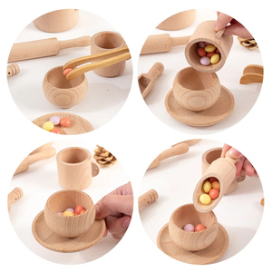 Set da Cucina Giocattolo in Legno, Giochi Montessori Sensoriali, Puzzle Educativi per l'Apprendimento Precoce dei Bambini e l'Esperienza Familiare - Product Image 3