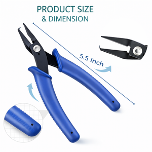 Pince à anneaux fendus de 5,5 pouces pour la fabrication de bijoux, pointe incurvée, poignée antidérapante, acier inoxydable, outil de précision, bricolage - Product Image 4