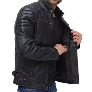 Chaqueta de Cuero Vacuno Genuino de Primera Calidad para Hombre, Chaqueta de Moda de Alta Calidad Totalmente Personalizada de Manga Larga - Product Image 2