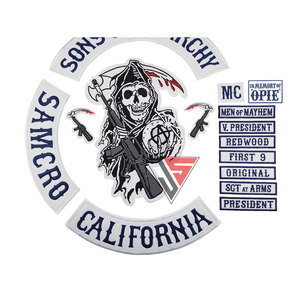 Parches Bordados Personalizados para Motocicleta, Corazón SONS of NARCHY SAMRCO CALIFORNIA MC, Juego de 10 Parches para Chaqueta y Gorra - Product Image 2
