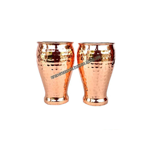 Juego de vidrio para agua potable martillado a mano al por mayor de alta calidad de estilo único de 2 piezas para oficina, hogar, Hotel - Product Image 1