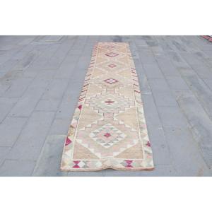 2.6x11.6 ft Turkish Rug, Herki Rug, <b>Brown</b> Camouflage Rug <b>Wool</b> - Product Image 1