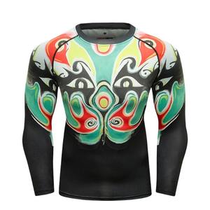 2025 Eco-Sublimation Rash Guards Tissu recyclé UPF 50 + Impression personnalisée polychrome pour MMA & Surf - Product Image 1