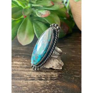 Scott Skeets Thunder Mountain <b>Turquoise</b> Sterling Silver <b>Ring</b> Size 7.25 - Product Image 4