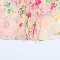 Blus Wanita lengan panjang, atasan Blusas Chic Wanita lengan panjang, blus dekorasi lapis, motif bunga, mode baru, 2025