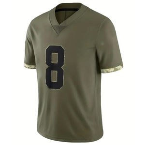 Maillot de football américain sur mesure à manches courtes, 100 % polyester, logo brodé, séchage rapide et protection UV - Product Image 1