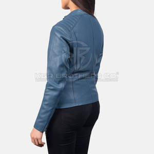 Chaqueta de cuero suave con acabado transpirable para mujer, abrigo con cremallera, ropa de abrigo informal elegante para motocicleta para invierno - Product Image 4
