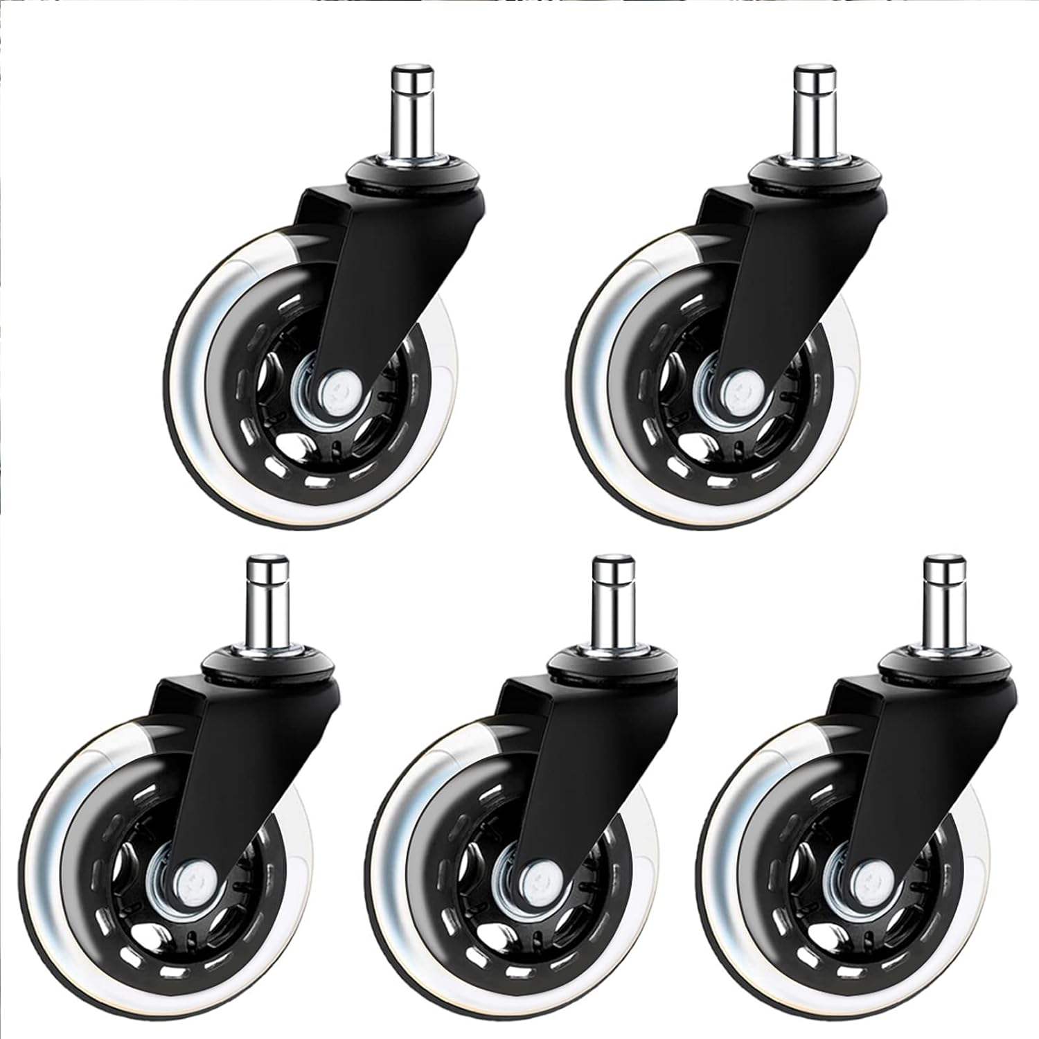 Five-Piece Set Affordable Black Office Chair Wheel Half Transparent Castor for Furniture