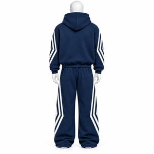 Ensemble de survêtements vintage d'hiver en deux pièces, lavé, personnalisable avec logo imprimé, unisexe, respirant, 100 % coton, vente en gros OEM - Product Image 2