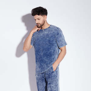 T-shirts décontractés surdimensionnés pour hommes, 100% coton, t-shirts délavés à l'acide, vêtements de rue, t-shirts délavés à l'acide pour hommes - Product Image 3