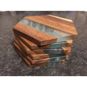 Tasse à café sous-verre en bois et résine avec des morceaux de sous-verre en bois de forme carrée sous-verre de meilleure qualité à un prix raisonnable - Product Image 4