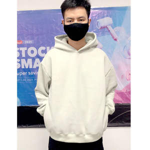 Sudaderas con capucha y hombros caídos de gran tamaño de algodón grueso para hombre en blanco con logotipo personalizado, ropa de calle de diseñador, sudaderas con capucha de talla grande - Product Image 4