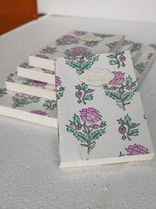 Handmade Leather Cotton Paper Journal Loose-Leaf Floral Block Print Diary Eco Friendly Recycled Sketchbook Sustainable Gift - Product Image 4