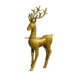 Fabricante de estatua de Reno dorado hecha a mano de lujo, impresionante detalle de asta, diseño texturizado único para la decoración del hogar de vacaciones - Product Image 2