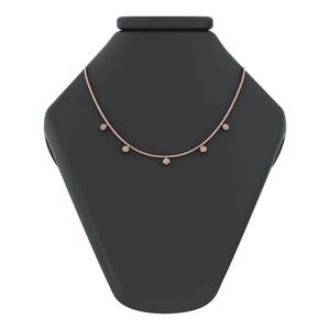 Collier en or rose 14K/18K Accents de diamants naturels Pierres vertes émeraude Bijoux fins solides pour mariages Fêtes Certifié IGI - Product Image 3