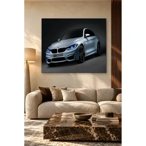 Impression sur toile Fida Silver BMW M4 avec phares bleus - Product Image 4