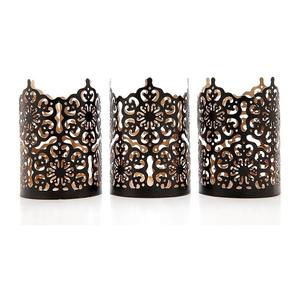 Portavelas de huracán de metal único con acentos dorados y negros para temas de decoración moderna de lujo para el hogar y la Oficina - Product Image 6