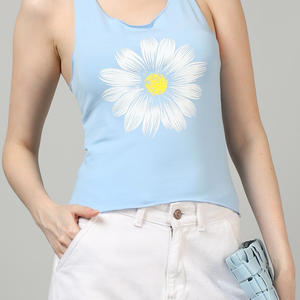 Nuevo estilo de las señoras de verano de algodón camisetas sin mangas logotipo liso impreso gimnasio camisetas sin mangas de talla grande Pakistán mayorista para ropa de playa - Product Image 3