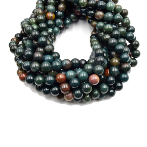 Cuentas de Piedra Jaspe Sangre, Hilo de Cuentas de Piedra, Joyería de Piedra, Gema Suelta Lisa, Collar Curativo, Cristal Natural, Mayorista - Product Image 4