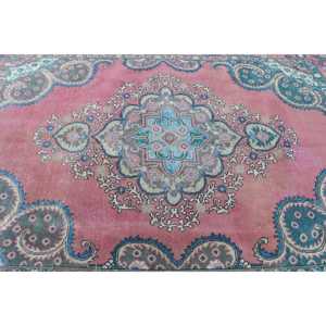 พรมตุรกีขนาดใหญ่ 6.8x9.3 ฟุต พรมวินเทจ พรมลายดอกไม้สีแดง - Product Image 5
